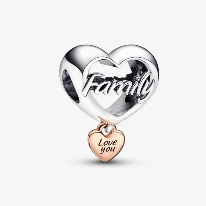 Love You Family Heart Charms