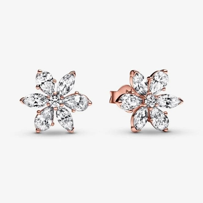 Sparkling Rose Herbarium Cluster Stud Earrings