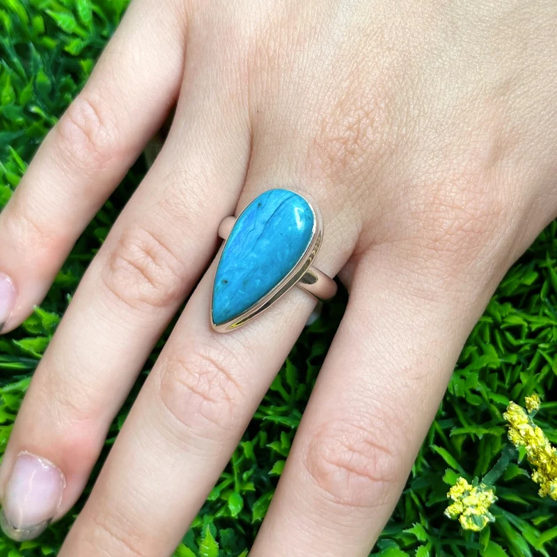 Peruanischer Blauer Opalring #33