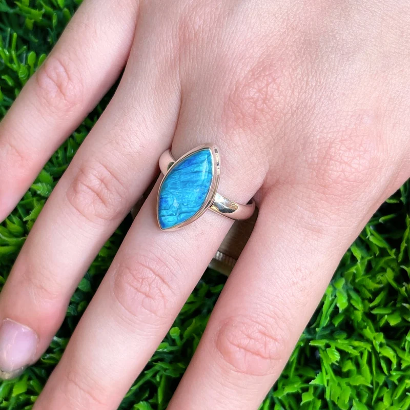Peruanischer Blauer Opalring #1