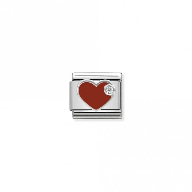 Classic Silver CZ Red Heart Love & Hearts Charms
