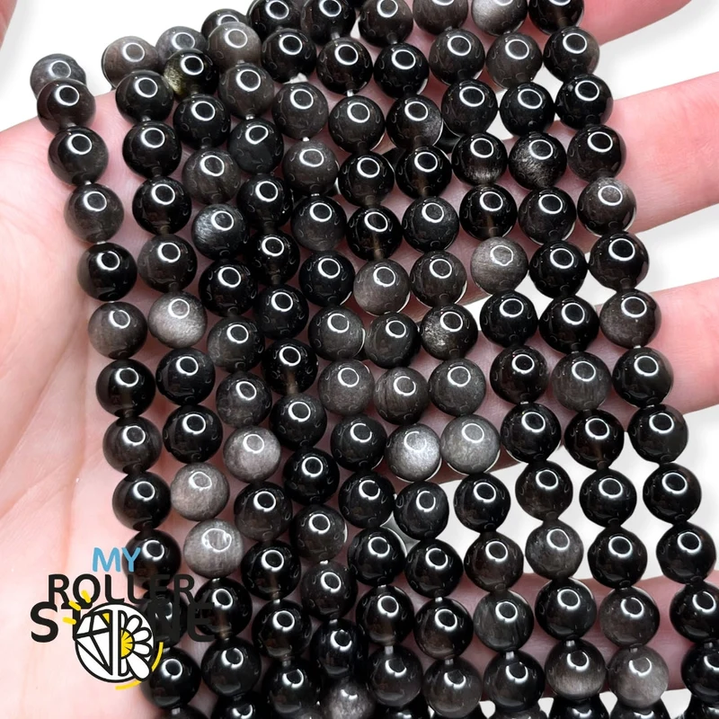 5A Silberne Obsidianperle