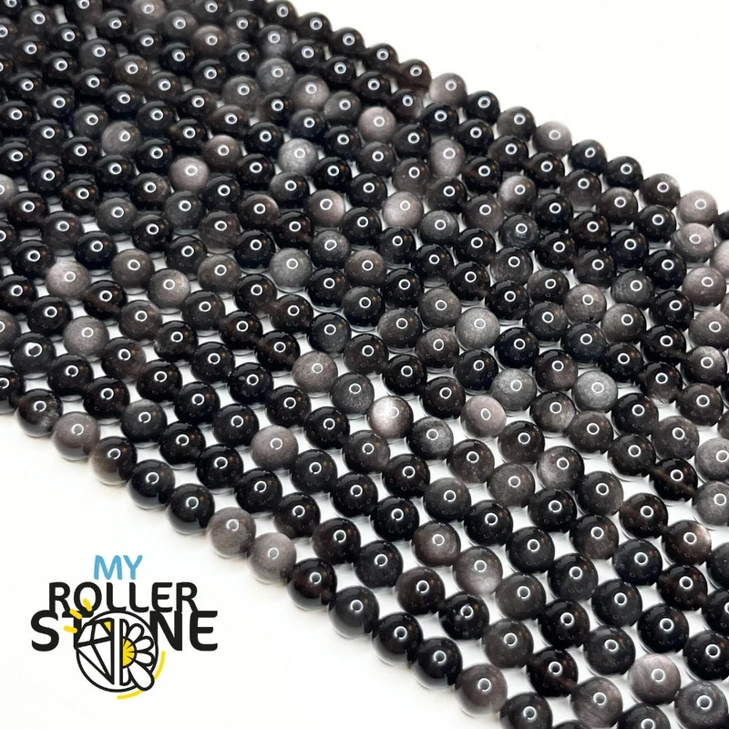 5A Silberne Obsidianperle