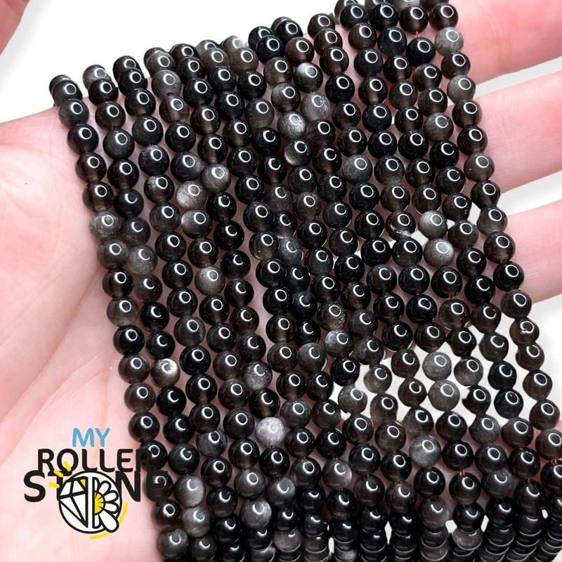 5A Silberne Obsidianperle