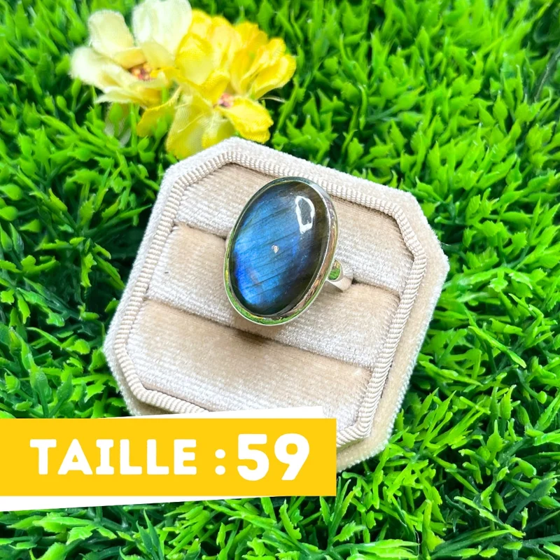 Bluefire Labradorit-Silberring Nr. 55