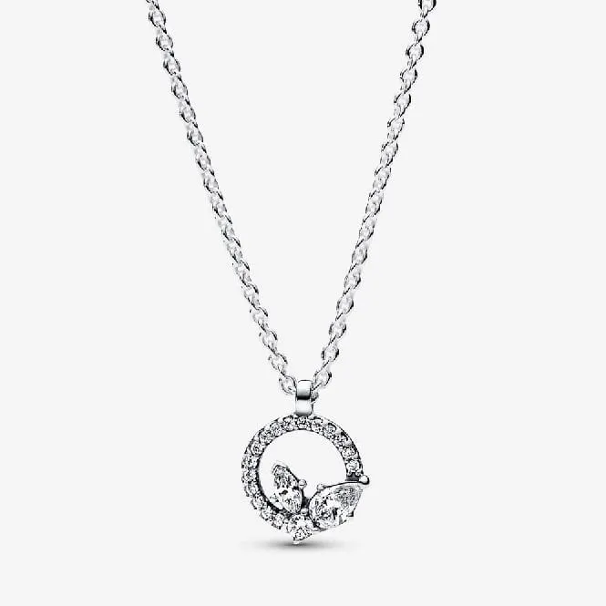 Sparkling Herbarium Circle & Cluster Pendant Necklace, 45cm