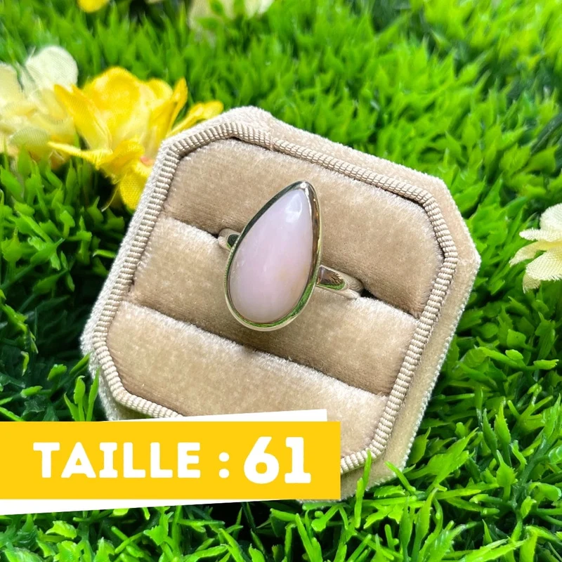 Rosafarbener Opal-Silberring Nr. 33
