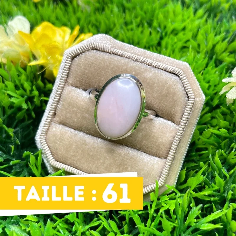 Rosafarbener Opal-Silberring Nr. 45