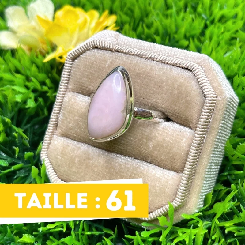Rosafarbener Opal-Silberring Nr. 40