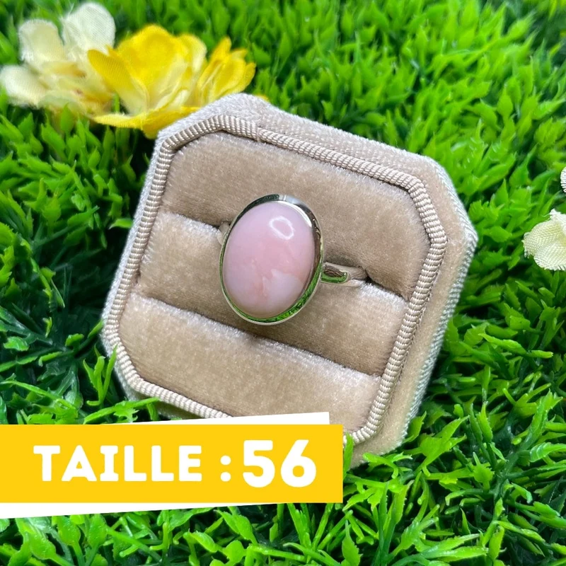 Rosafarbener Opal-Silberring Nr. 31