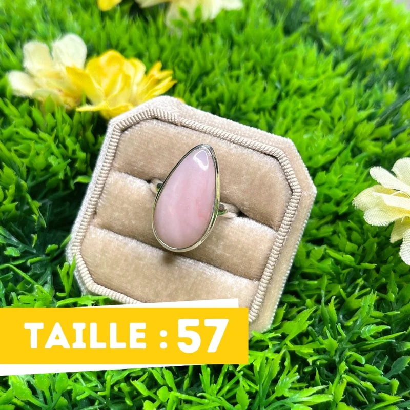 Rosafarbener Opal-Silberring Nr. 44