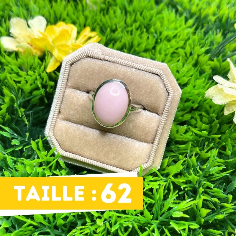 Rosafarbener Opal-Silberring Nr. 39