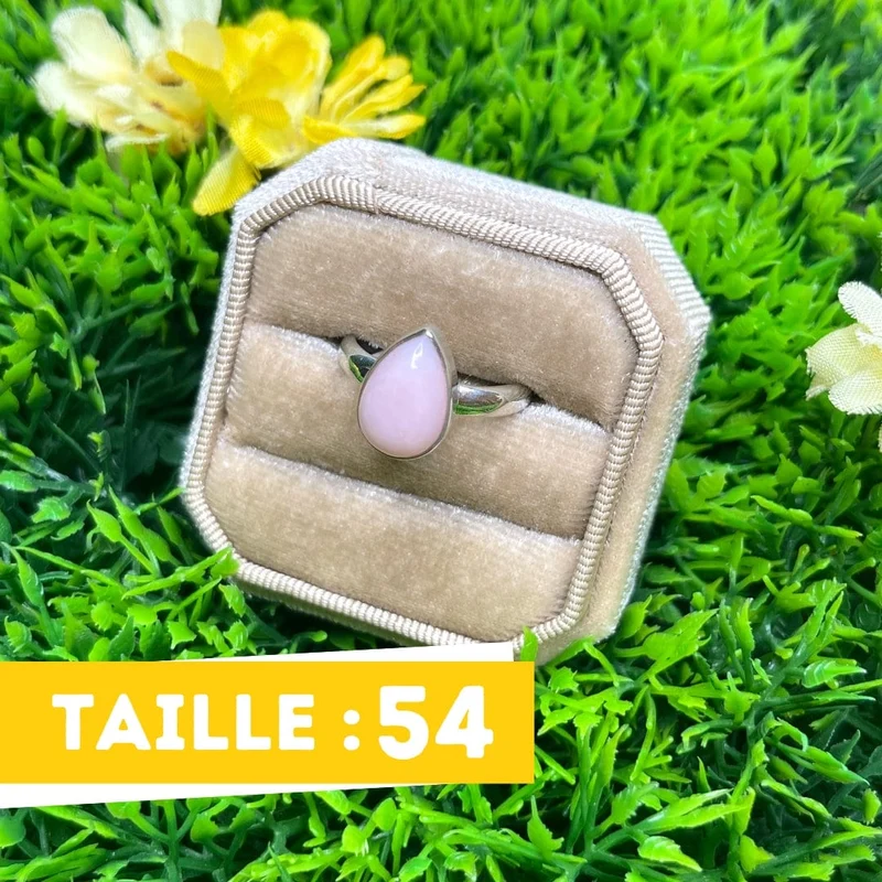 Rosafarbener Opal-Silberring Nr. 28