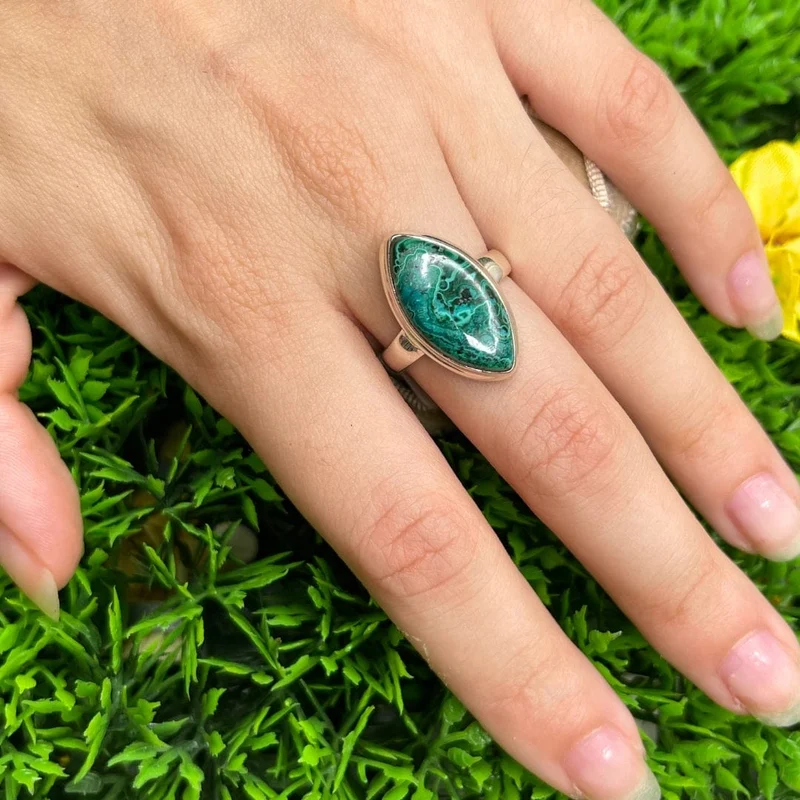 Chrysokoll-Malachit-Ring #9