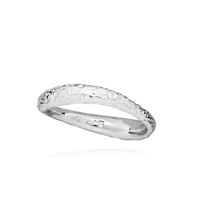 Find A Way Textured Silver Ring, Size 56