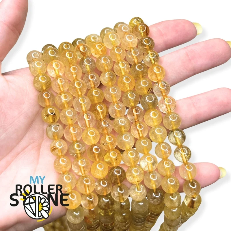 Goldene Rutilquarzperle 1A