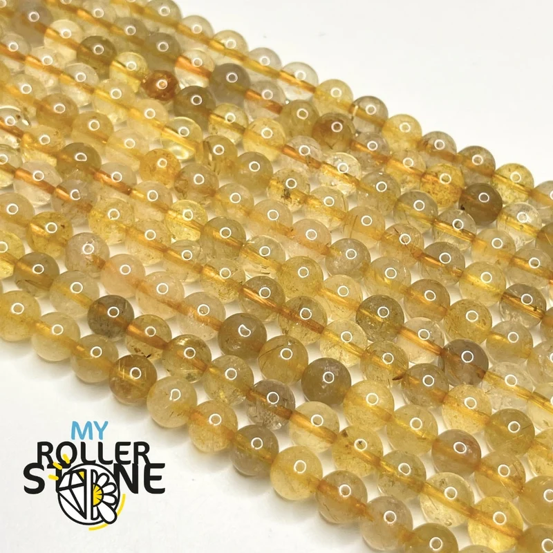 Goldene Rutilquarzperle 1A