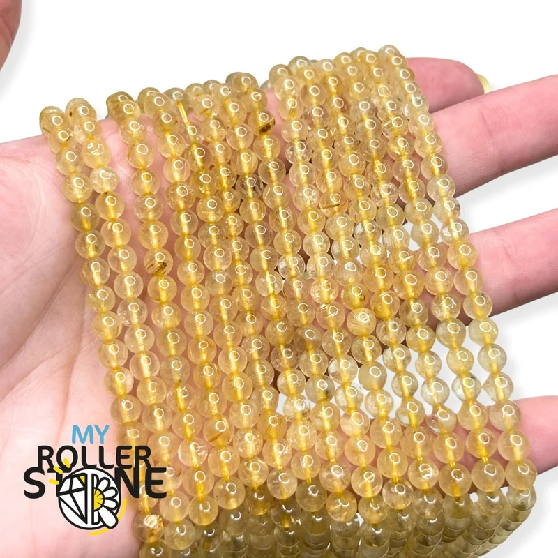 Goldene Rutilquarzperle 1A