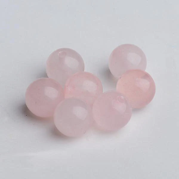 Halblochperle aus Rosenquarz