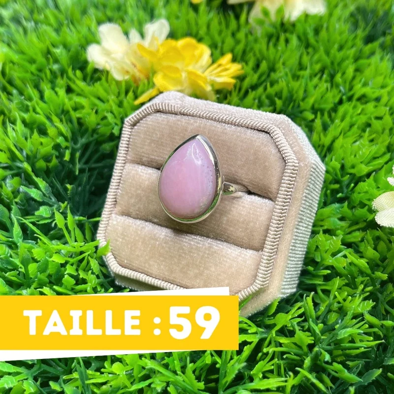 Rosafarbener Opal-Silberring Nr. 29