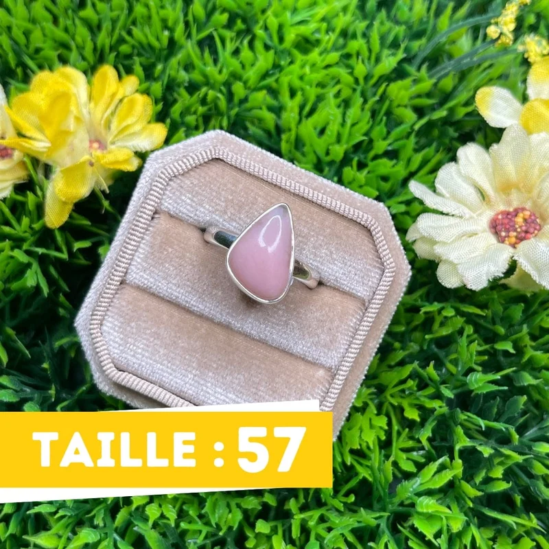 Rosafarbener Opal-Silberring Nr. 21