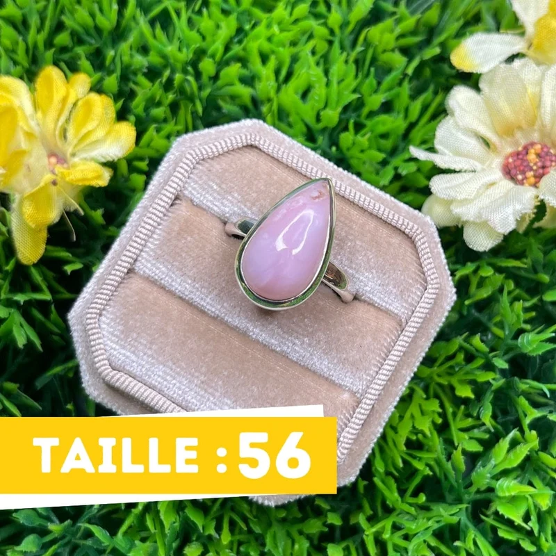 Rosafarbener Opal-Silberring Nr. 20