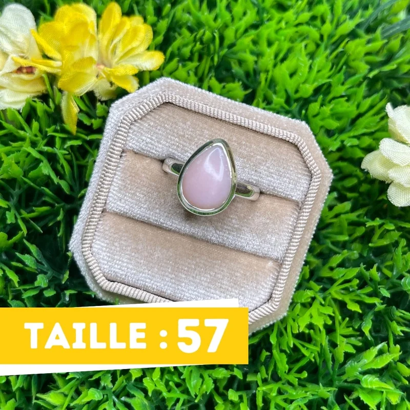 Rosafarbener Opal-Silberring Nr. 16