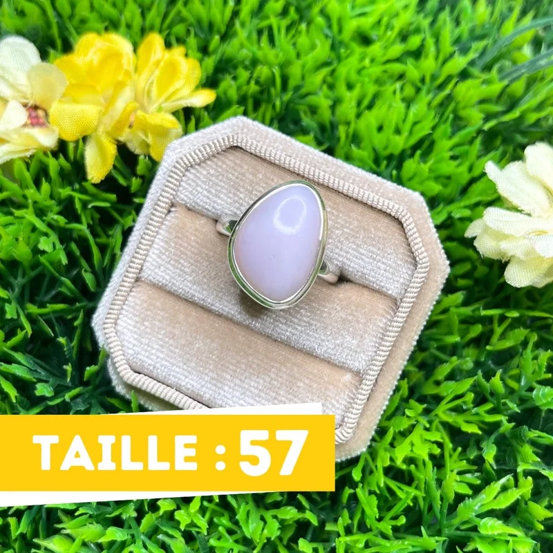 Rosafarbener Opal-Silberring Nr. 13