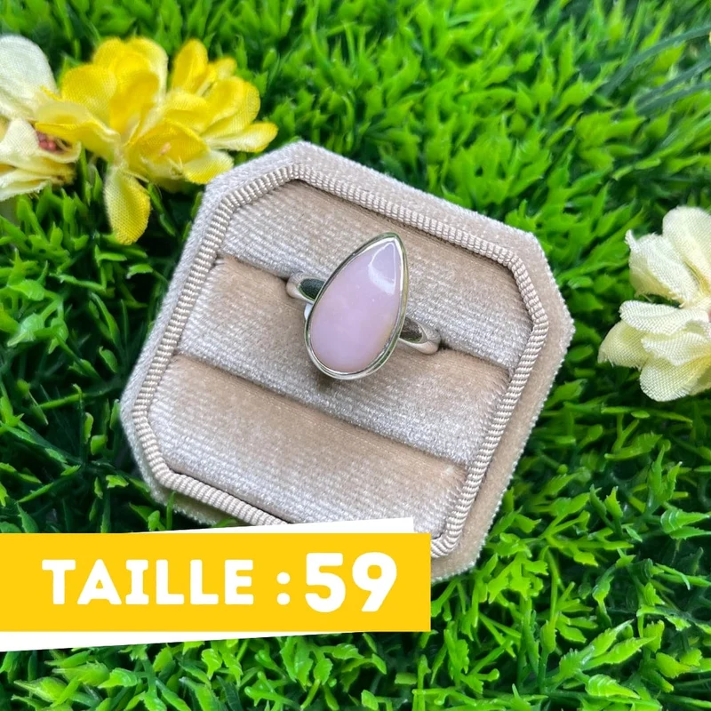 Rosafarbener Opal-Silberring Nr. 11