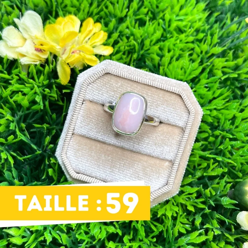 Rosafarbener Opal-Silberring Nr. 57