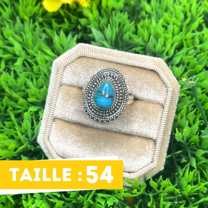 Silber-Türkis-Kupfer-Ring #4
