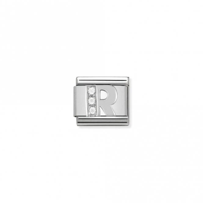 Classic Silver CZ R Letter Charms