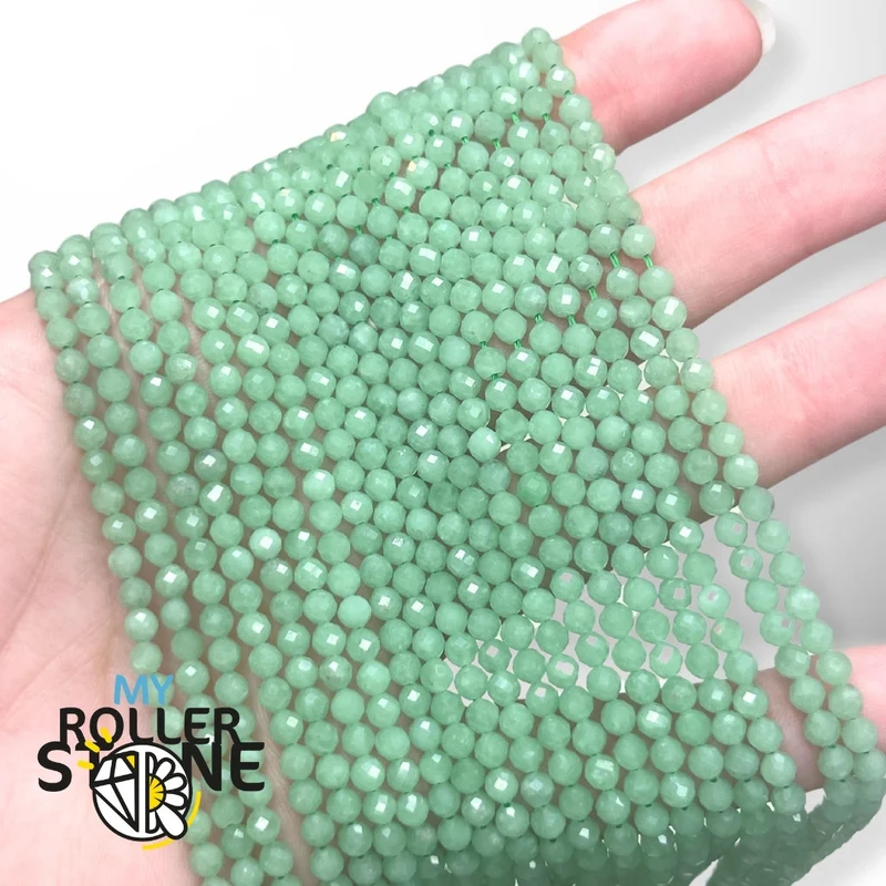 Facettierte Jadeit-Perle