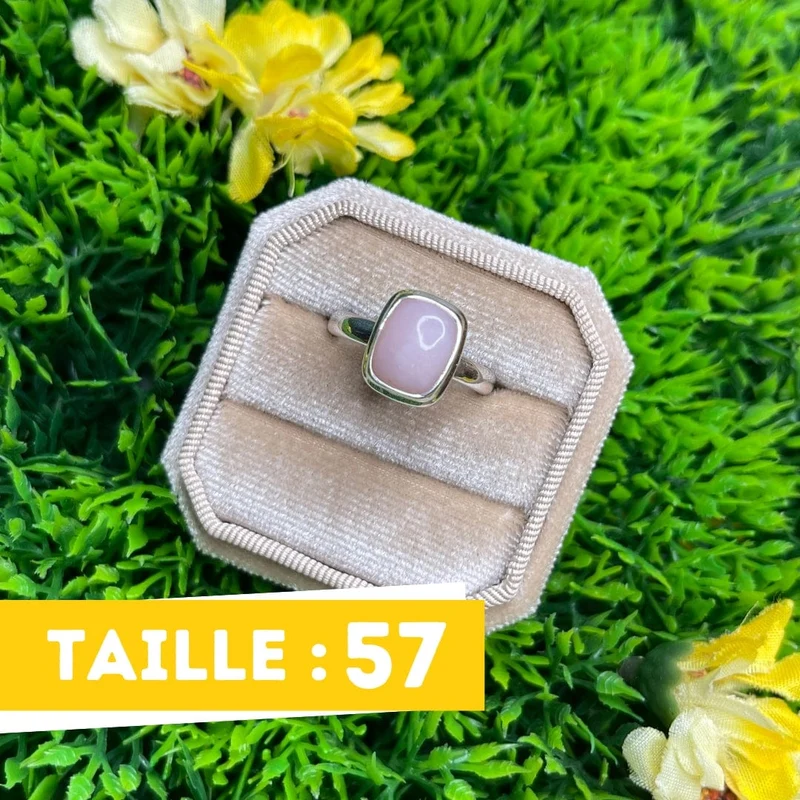 Rosafarbener Opal-Silberring Nr. 56
