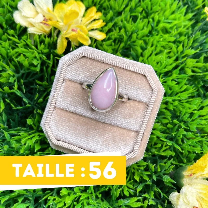 Rosafarbener Opal-Silberring Nr. 55