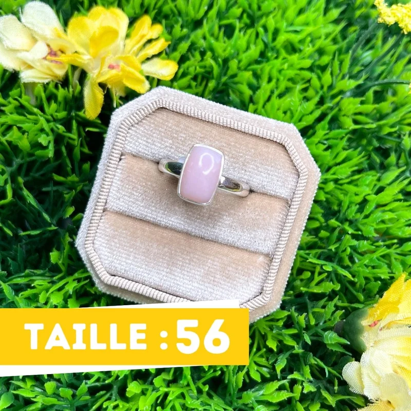 Rosafarbener Opal-Silberring Nr. 54