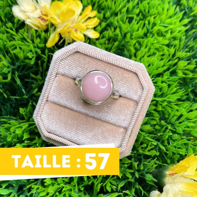 Rosafarbener Opal-Silberring Nr. 53