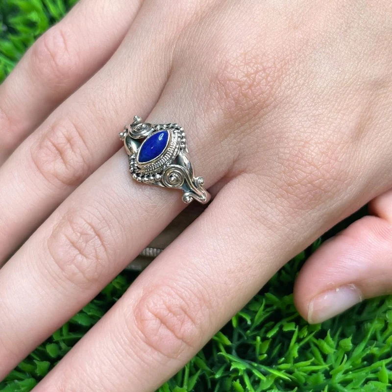 925 Silberring Lapislazuli #15