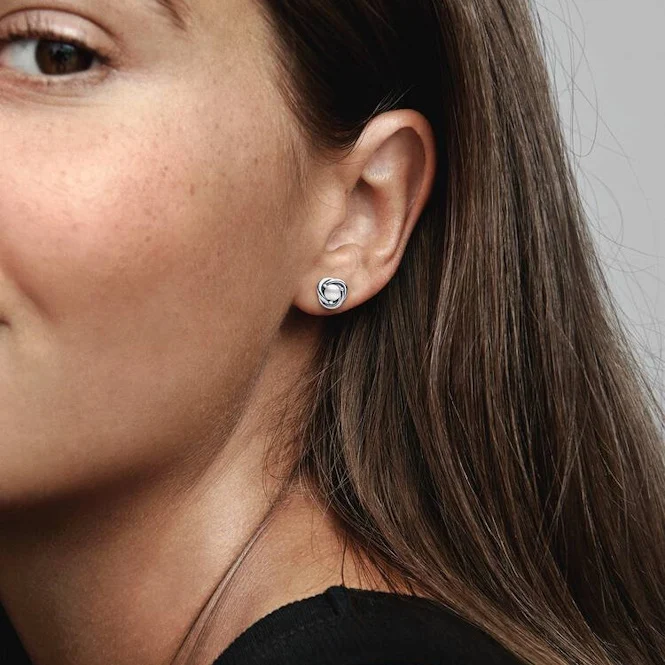 June Birthstone Eternity Circle Stud Earrings
