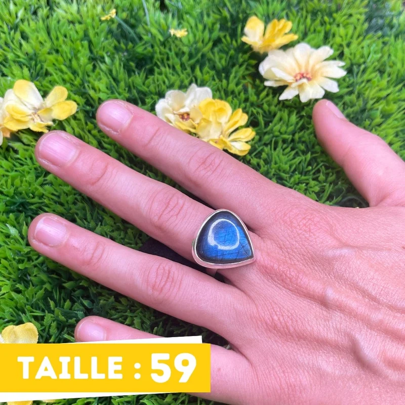 Bluefire Labradorit-Silberring Nr. 13