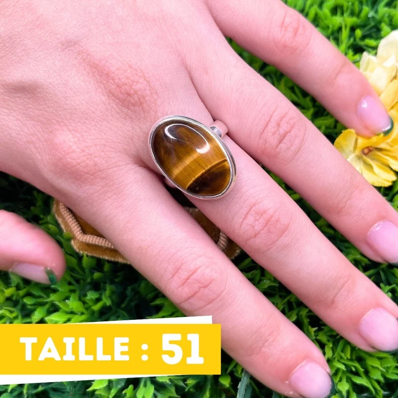 925 Silber Tigerauge Ring #6