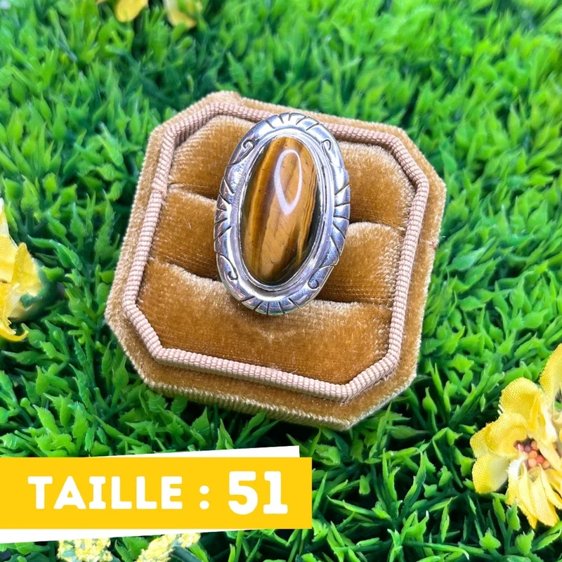 925 Silber Tigerauge Ring #1