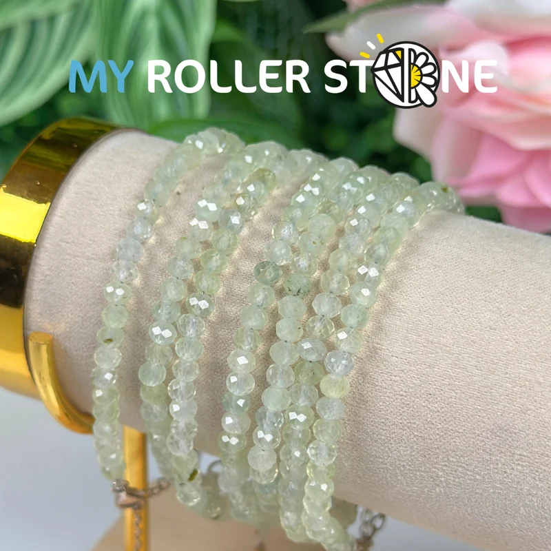 Prehnit-Armband mit Silberverschluss