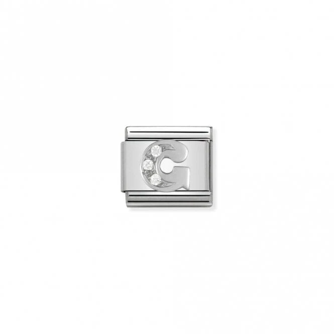 Classic Silver CZ G Letter Charms