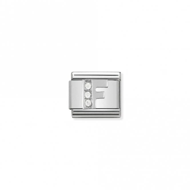 Classic Silver CZ F Letter Charms