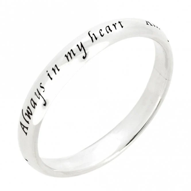 Engraved Silver Always in My Heart Ring, Size 48