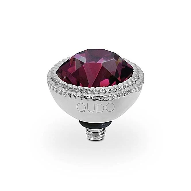 Fabero Silver and Purple Amethyst Ring Gem Top, 11mm