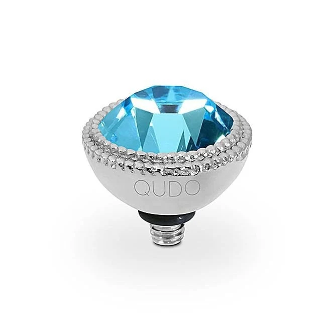 Fabero Silver and Aquamarine Crystal Ring Gem Top, 11mm