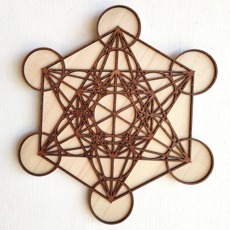 Metatron-Wanddekoration aus Holz