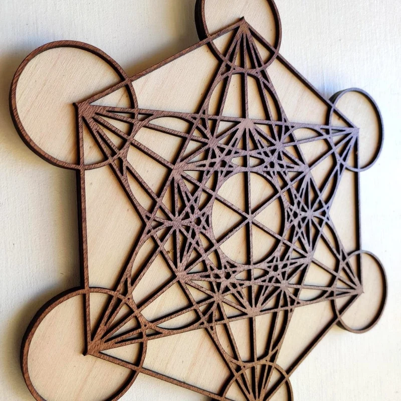Metatron-Wanddekoration aus Holz